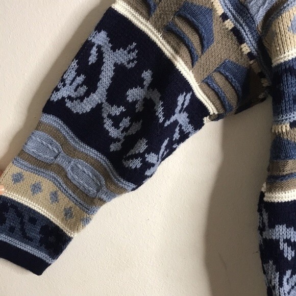 ladies 3D knit fair isle coogi style printed pullover sweater ladies large - Picture 6 of 12